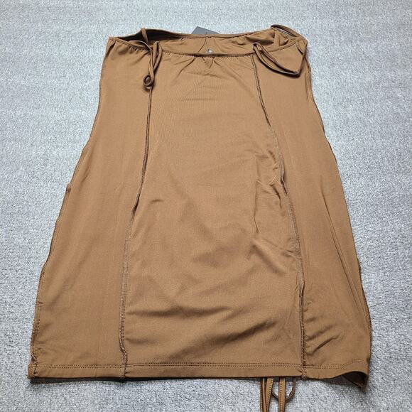 Fashion Nova Dress Womens 1X Brown From The Inside Out Ruched Mini Adjustable - Picture 9 of 10